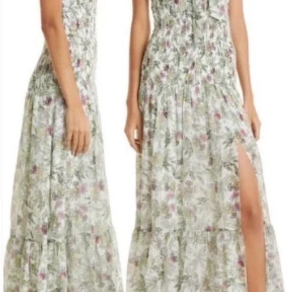 Cinq à Sept Dover Floral Halter Neck Dress Size 8 - Picture 3 of 15